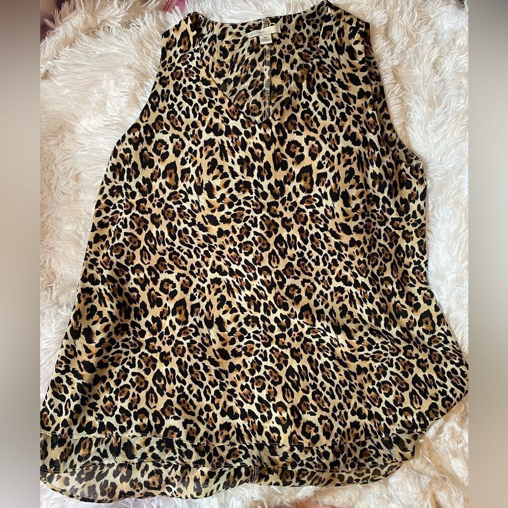 CATO Leopard Print Sleeveless Blouse Medium